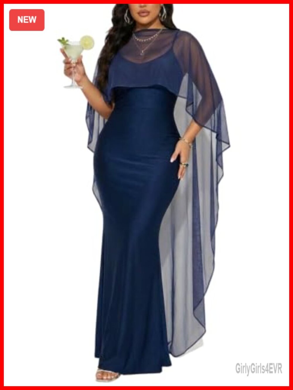 Satin Bodycon Maxi Dress Chiffon Cape Wedding Guest Formal
